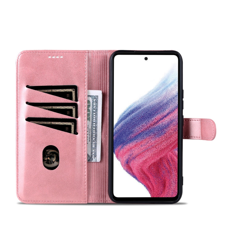 For Samsung Galaxy A35 5G AZNS Skin Feel Calf Texture Flip Leather Phone Case(Rose Gold)