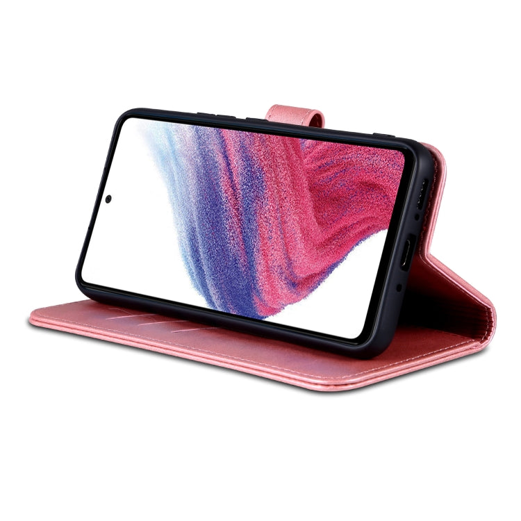 For Samsung Galaxy A35 5G AZNS Skin Feel Calf Texture Flip Leather Phone Case(Rose Gold)