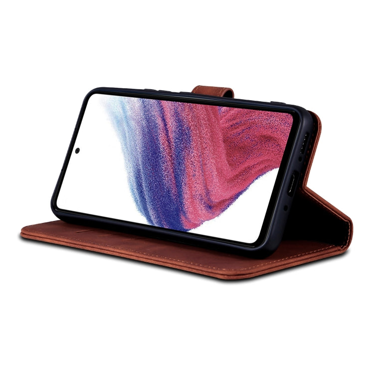 For Samsung Galaxy A35 5G AZNS Skin Feel Calf Texture Flip Leather Phone Case(Brown)