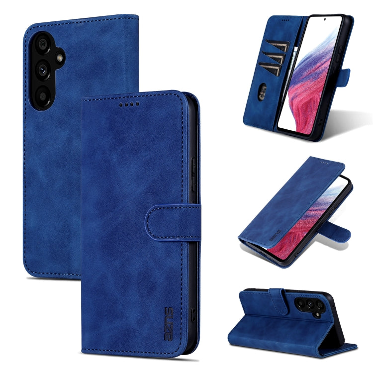 For Samsung Galaxy A55 5G AZNS Skin Feel Calf Texture Flip Leather Phone Case(Blue)