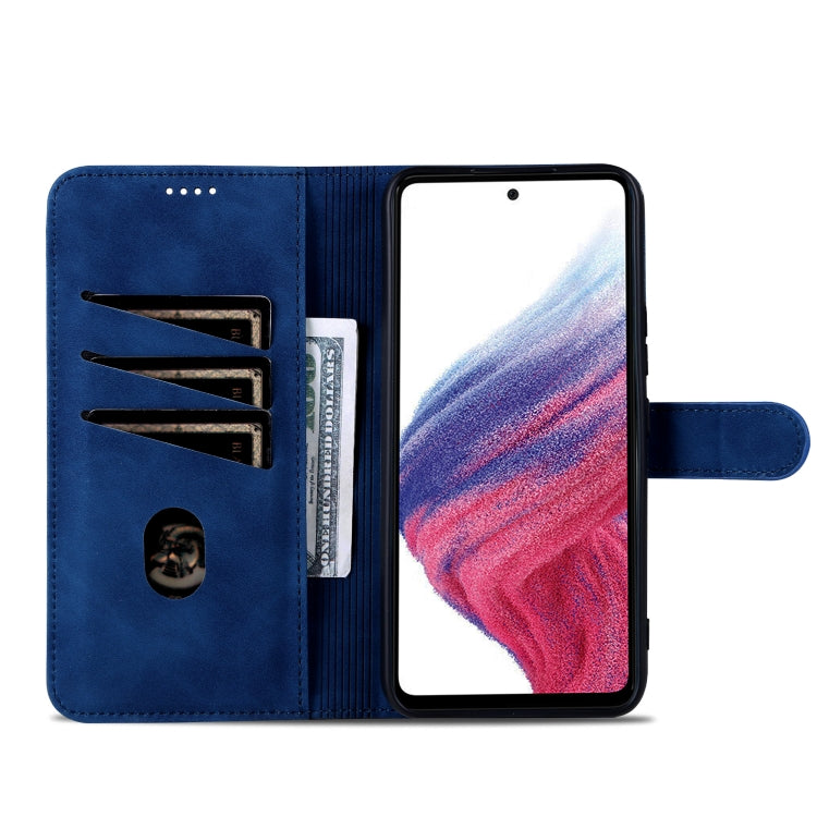 For Samsung Galaxy A55 5G AZNS Skin Feel Calf Texture Flip Leather Phone Case(Blue)