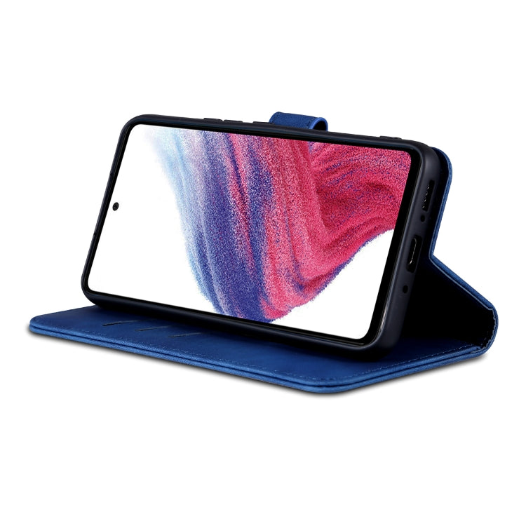 For Samsung Galaxy A55 5G AZNS Skin Feel Calf Texture Flip Leather Phone Case(Blue)