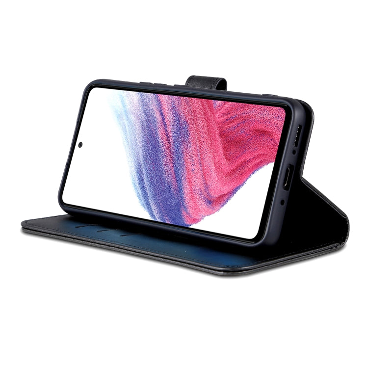 For Samsung Galaxy A55 5G AZNS Skin Feel Calf Texture Flip Leather Phone Case(Black)