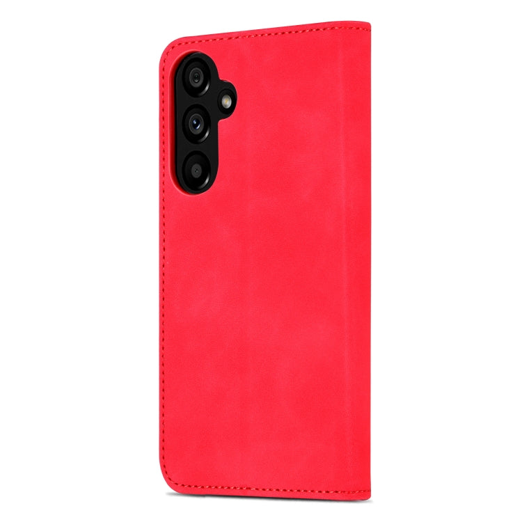 For Samsung Galaxy A55 5G AZNS Skin Feel Calf Texture Flip Leather Phone Case(Red)