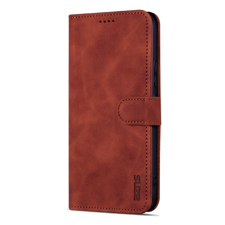 For Samsung Galaxy A55 5G AZNS Skin Feel Calf Texture Flip Leather Phone Case(Brown)