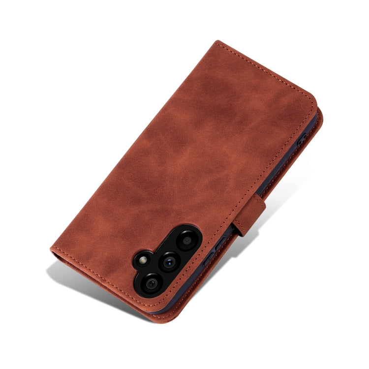 For Samsung Galaxy A55 5G AZNS Skin Feel Calf Texture Flip Leather Phone Case(Brown)