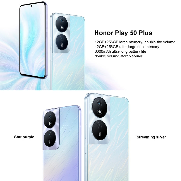 Honor Play 50 Plus, 12GB+256GB, 6.8 inch MagicOS 7.2 Dimensity 6020 Octa Core up to 2.2GHz, Network: 5G, OTG, Not Support Google Play(Black)