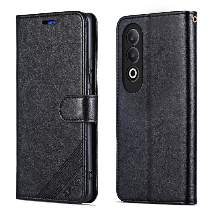 For OnePlus Nord CE4 AZNS Sheepskin Texture Flip Leather Phone Case(Black)