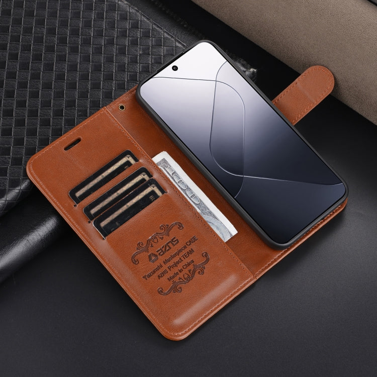 For Xiaomi 14 Pro AZNS Sheepskin Texture Flip Leather Phone Case(Red)