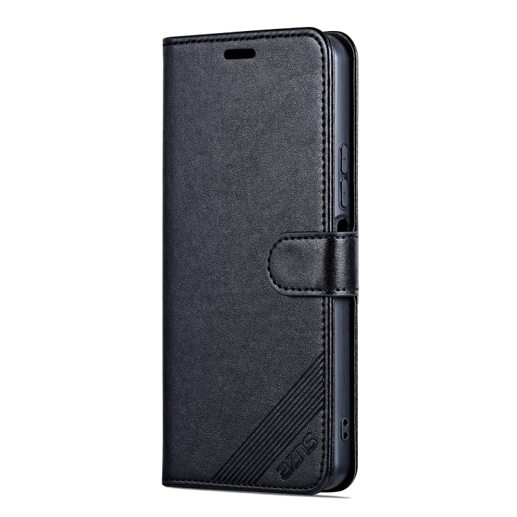 For Xiaomi Poco C65/Redmi 13C AZNS Sheepskin Texture Flip Leather Phone Case(Black)