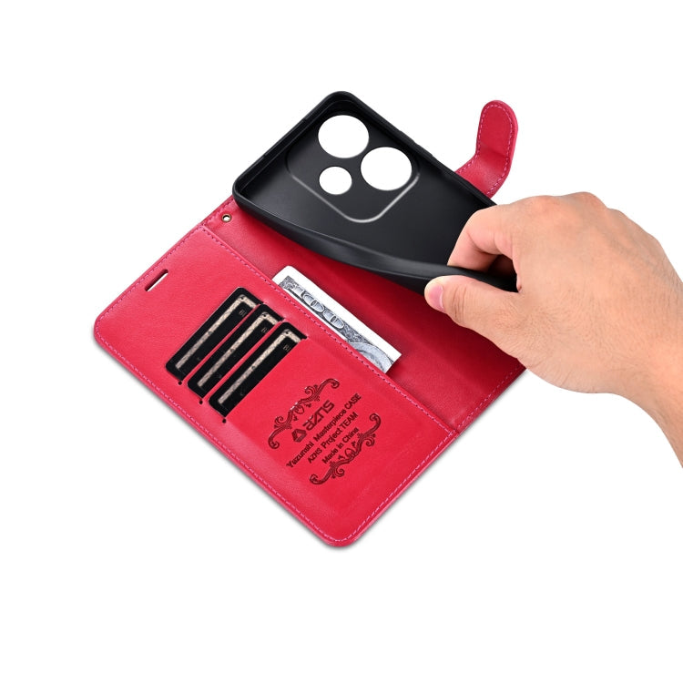 For Xiaomi Redmi Turbo 3 AZNS Sheepskin Texture Flip Leather Phone Case(Red)