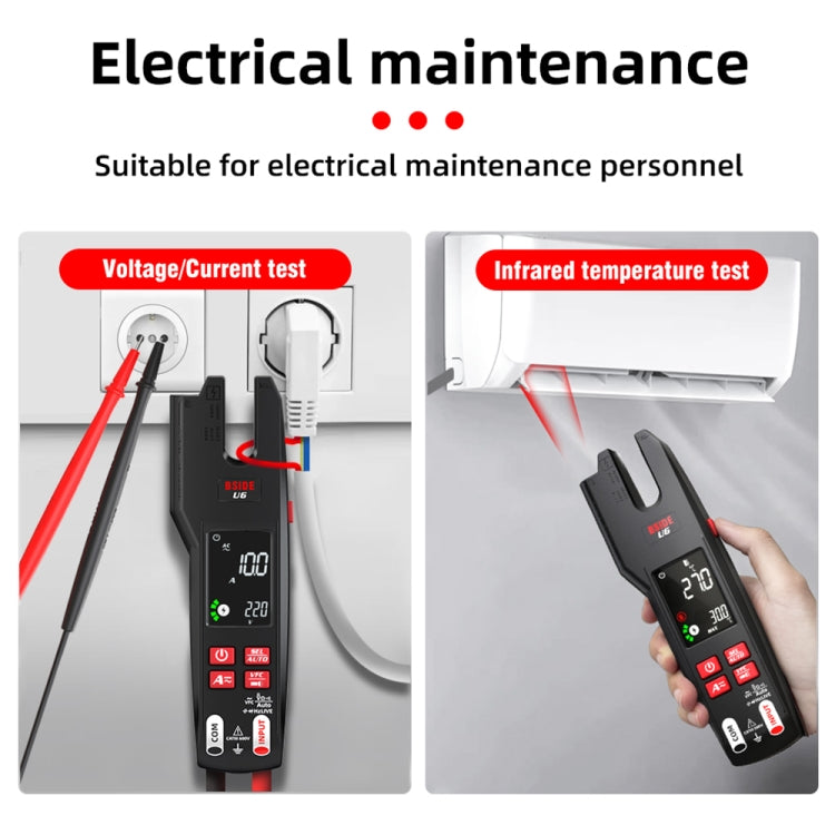 BSIDE U6 AC/DC Clamp-on Infrared Temperature Measurement Multimeter
