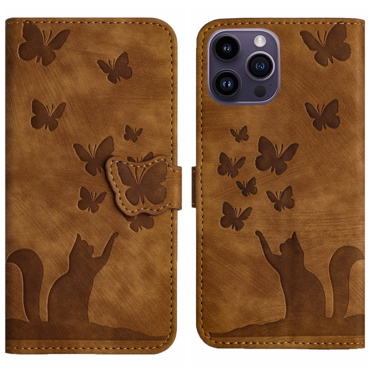 Butterfly Cat Embossing Flip Leather Phone Case, For iPhone SE 2022 / 2020 / 8 / 7, For iPhone 13 Pro Max, For iPhone 13 Pro, For iPhone 13