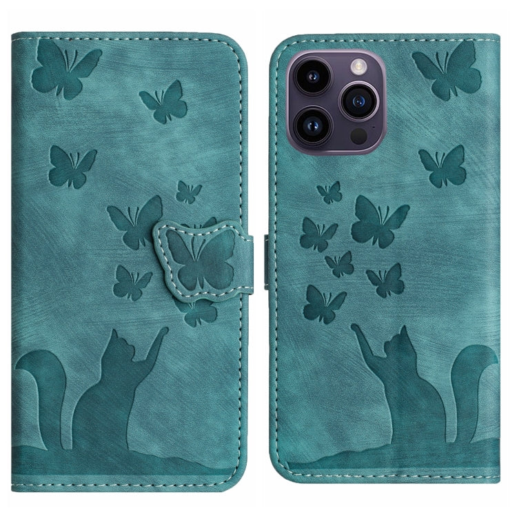 Butterfly Cat Embossing Flip Leather Phone Case, For iPhone SE 2022 / 2020 / 8 / 7, For iPhone 13 Pro Max, For iPhone 13 Pro, For iPhone 13