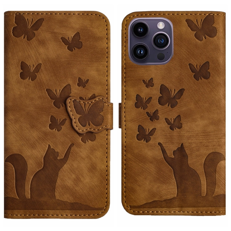 Butterfly Cat Embossing Flip Leather Phone Case, For iPhone SE 2022 / 2020 / 8 / 7, For iPhone 13 Pro Max, For iPhone 13 Pro, For iPhone 13