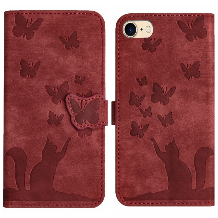 Butterfly Cat Embossing Flip Leather Phone Case, For iPhone SE 2022 / 2020 / 8 / 7, For iPhone 13 Pro Max, For iPhone 13 Pro, For iPhone 13