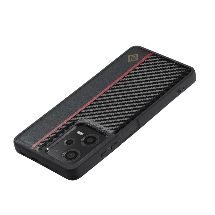For Xiaomi Redmi Note 13 5G LC.IMEEKE 3 in 1 Carbon Fiber Texture Shockproof Phone Case(Black)