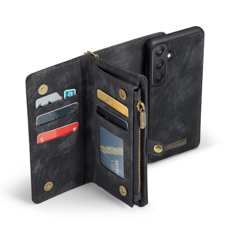 For Samsung Galaxy A25 4G CaseMe 008 Multifunctional Zipper Wallet Leather Phone Case with Lanyard(Black)