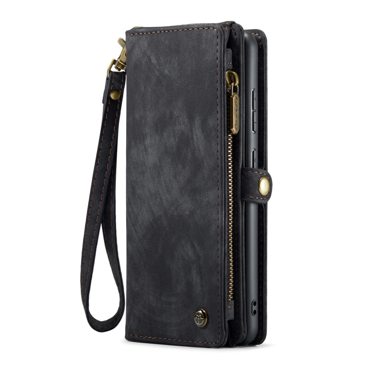 For Samsung Galaxy A35 5G CaseMe 008 Multifunctional Zipper Wallet Leather Phone Case with Lanyard(Black)