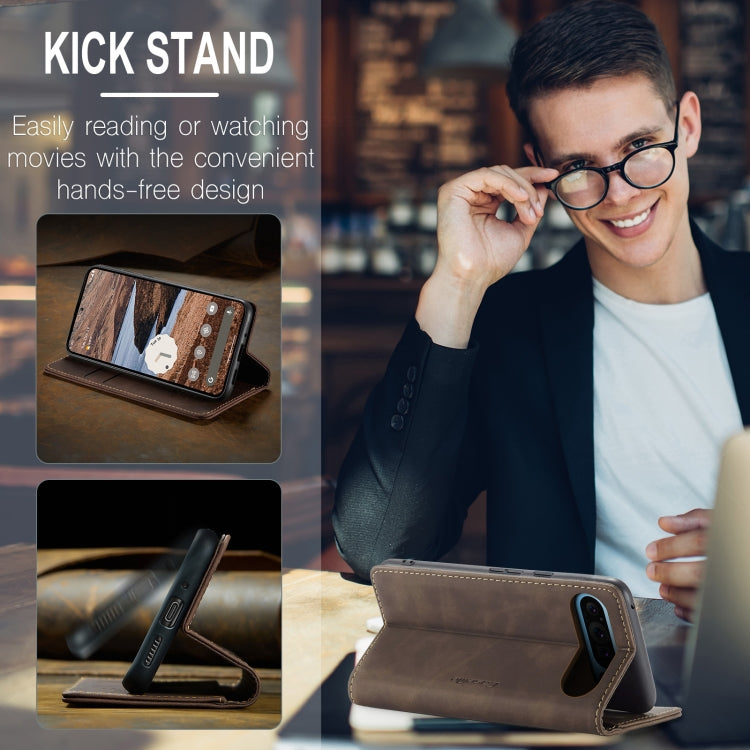 For Google Pixel 10 Pro XL / 9 Pro XL CaseMe 013 Multifunctional Horizontal Flip Leather Phone Case(Coffee)