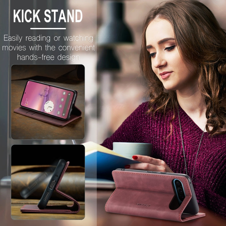 For Google Pixel 10 Pro XL / 9 Pro XL CaseMe 013 Multifunctional Horizontal Flip Leather Phone Case(Wine Red)