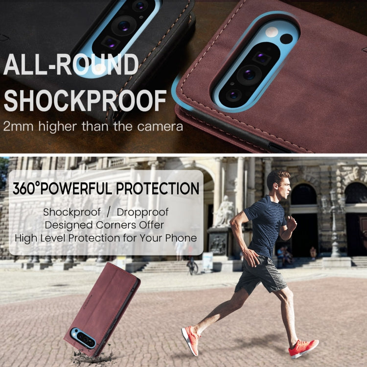 For Google Pixel 10 Pro XL / 9 Pro XL CaseMe 013 Multifunctional Horizontal Flip Leather Phone Case(Wine Red)