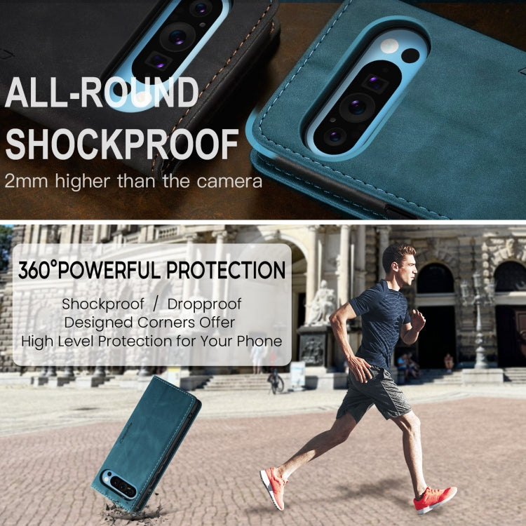 For Google Pixel 10 Pro XL / 9 Pro XL CaseMe 013 Multifunctional Horizontal Flip Leather Phone Case(Blue)