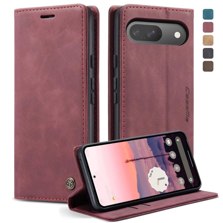 For Google Pixel 10 / 10 Pro / 9 CaseMe 013 Multifunctional Horizontal Flip Leather Phone Case(Wine Red)