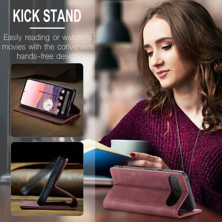For Google Pixel 10 / 10 Pro / 9 CaseMe 013 Multifunctional Horizontal Flip Leather Phone Case(Wine Red)