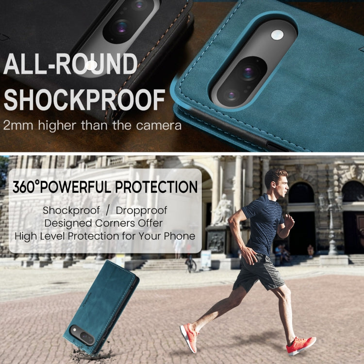 For Google Pixel 10 / 10 Pro / 9 CaseMe 013 Multifunctional Horizontal Flip Leather Phone Case(Blue)