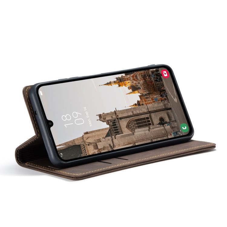 For Samsung Galaxy A15 5G CaseMe 013 Multifunctional Horizontal Flip Leather Phone Case(Coffee)