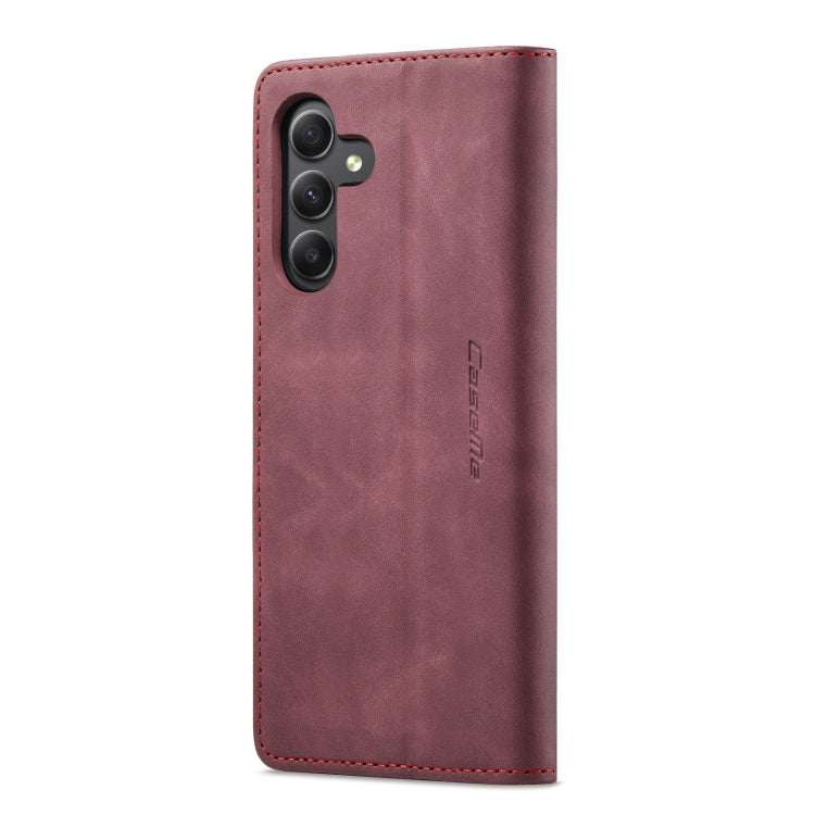 For Samsung Galaxy A15 5G CaseMe 013 Multifunctional Horizontal Flip Leather Phone Case(Wine Red)