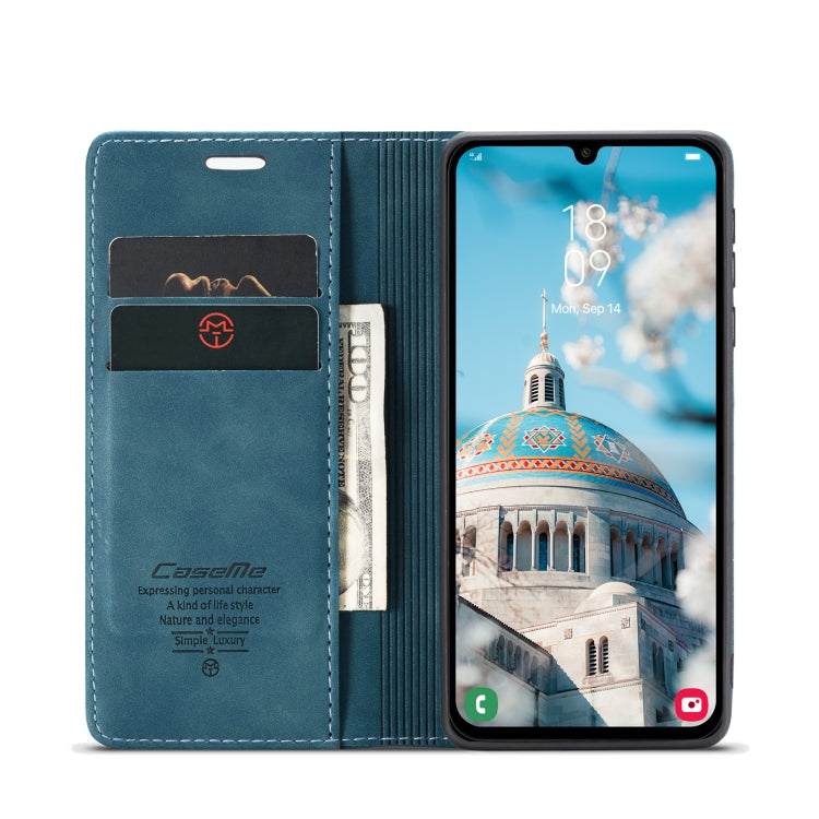 For Samsung Galaxy A15 5G CaseMe 013 Multifunctional Horizontal Flip Leather Phone Case(Blue)