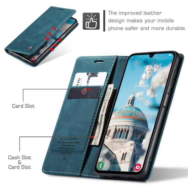 For Samsung Galaxy A15 5G CaseMe 013 Multifunctional Horizontal Flip Leather Phone Case(Blue)