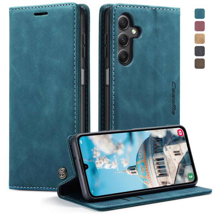 For Samsung Galaxy A15 5G CaseMe 013 Multifunctional Horizontal Flip Leather Phone Case(Blue)