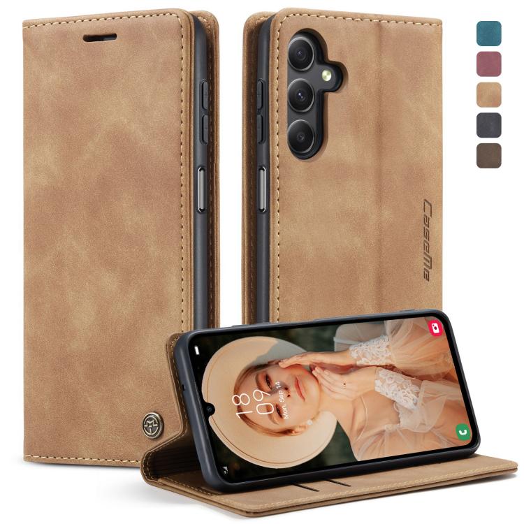 For Samsung Galaxy A15 5G CaseMe 013 Multifunctional Horizontal Flip Leather Phone Case(Brown)