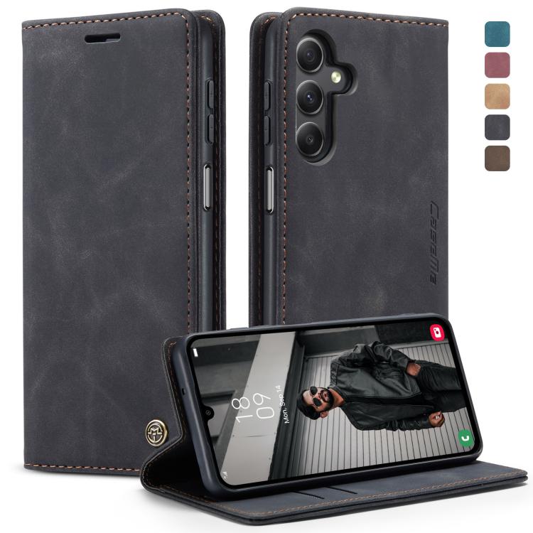For Samsung Galaxy A15 5G CaseMe 013 Multifunctional Horizontal Flip Leather Phone Case(Black)