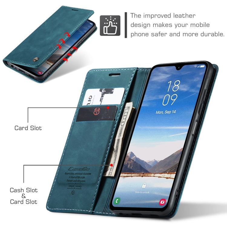 For Samsung Galaxy A05s CaseMe 013 Multifunctional Horizontal Flip Leather Phone Case(Blue)