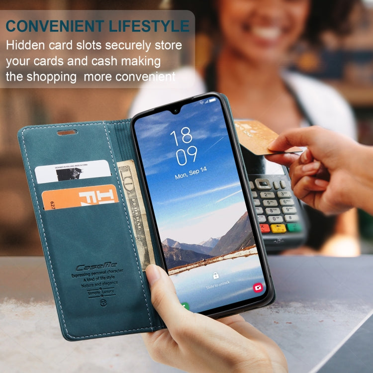 For Samsung Galaxy A05s CaseMe 013 Multifunctional Horizontal Flip Leather Phone Case(Blue)