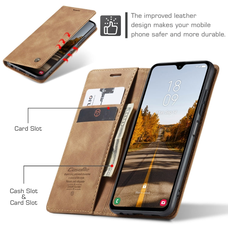For Samsung Galaxy A05s CaseMe 013 Multifunctional Horizontal Flip Leather Phone Case(Brown)