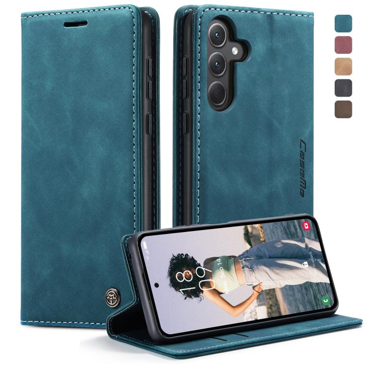 For Samsung Galaxy A35 5G CaseMe 013 Multifunctional Horizontal Flip Leather Phone Case(Blue)