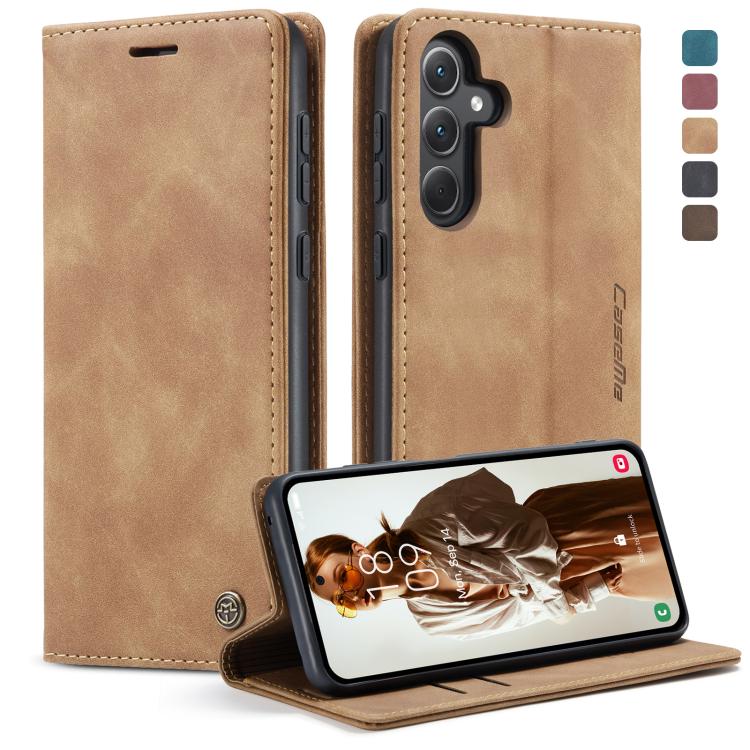 For Samsung Galaxy A35 5G CaseMe 013 Multifunctional Horizontal Flip Leather Phone Case(Brown)