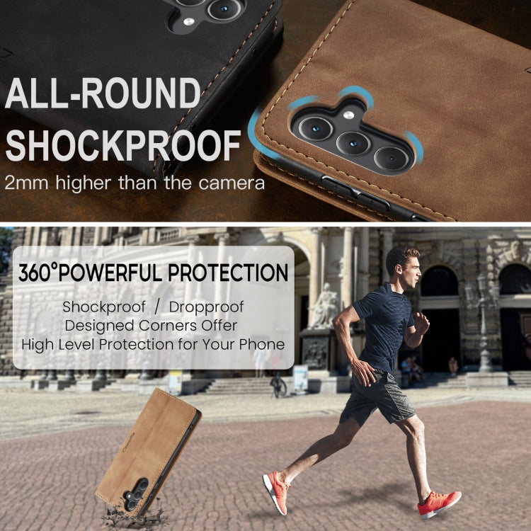 For Samsung Galaxy A35 5G CaseMe 013 Multifunctional Horizontal Flip Leather Phone Case(Brown)
