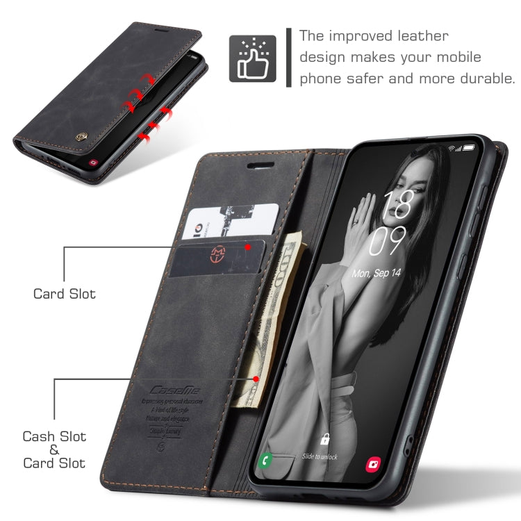 For Samsung Galaxy A35 5G CaseMe 013 Multifunctional Horizontal Flip Leather Phone Case(Black)
