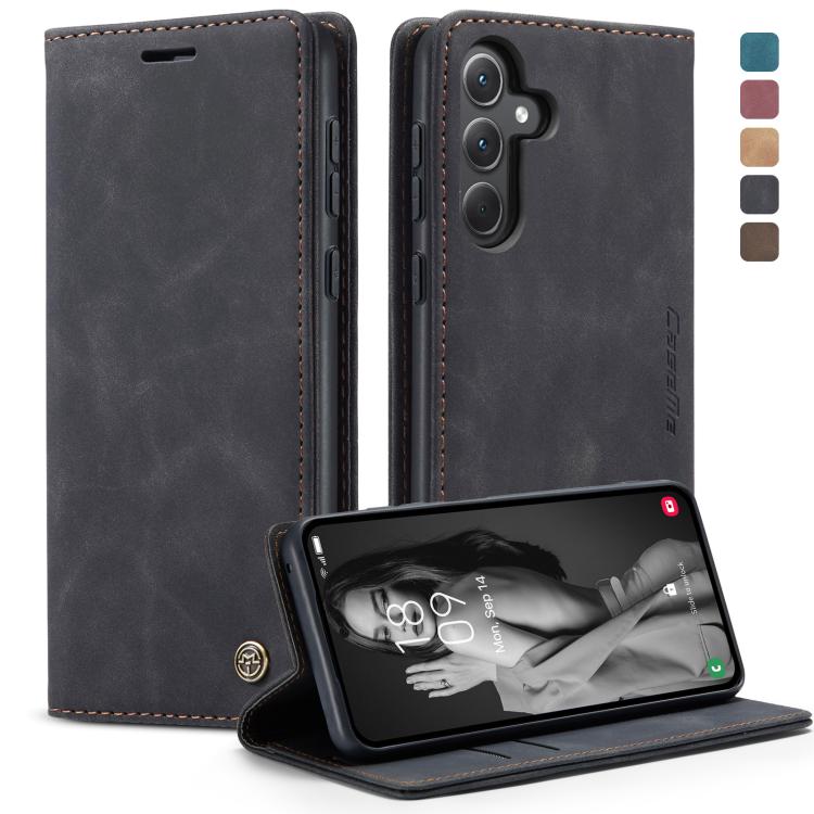 For Samsung Galaxy A35 5G CaseMe 013 Multifunctional Horizontal Flip Leather Phone Case(Black)