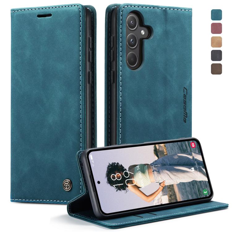 For Samsung Galaxy A55 5G CaseMe 013 Multifunctional Horizontal Flip Leather Phone Case(Blue)