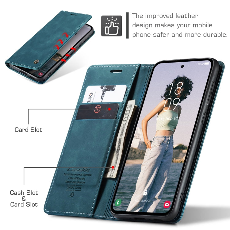 For Samsung Galaxy A55 5G CaseMe 013 Multifunctional Horizontal Flip Leather Phone Case(Blue)