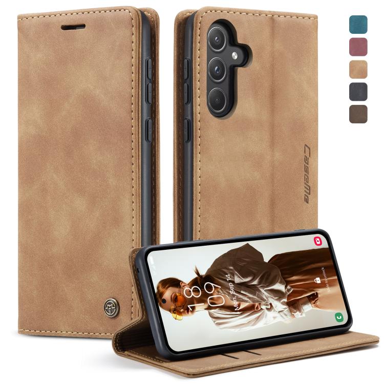For Samsung Galaxy A55 5G CaseMe 013 Multifunctional Horizontal Flip Leather Phone Case(Brown)