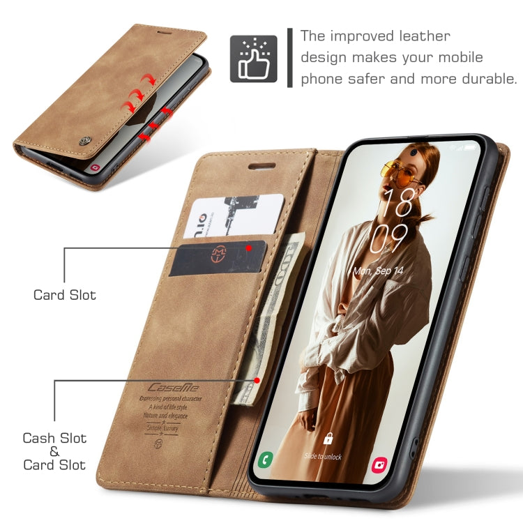 For Samsung Galaxy A55 5G CaseMe 013 Multifunctional Horizontal Flip Leather Phone Case(Brown)