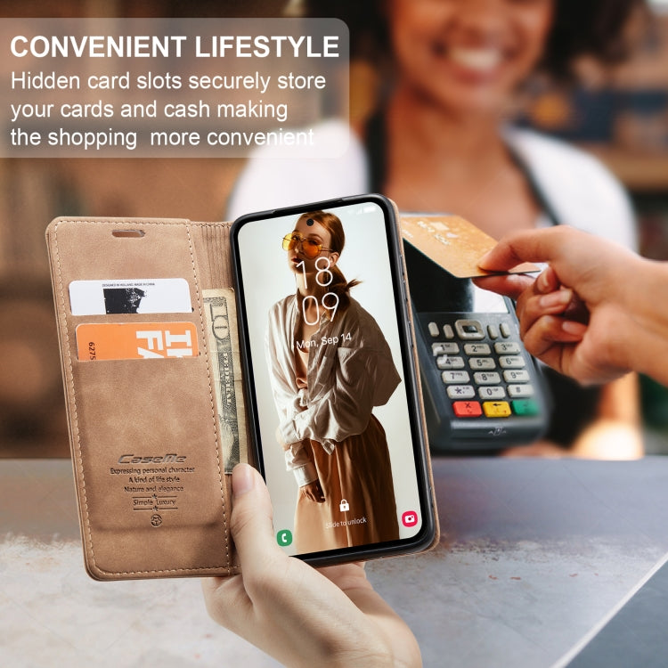 For Samsung Galaxy A55 5G CaseMe 013 Multifunctional Horizontal Flip Leather Phone Case(Brown)